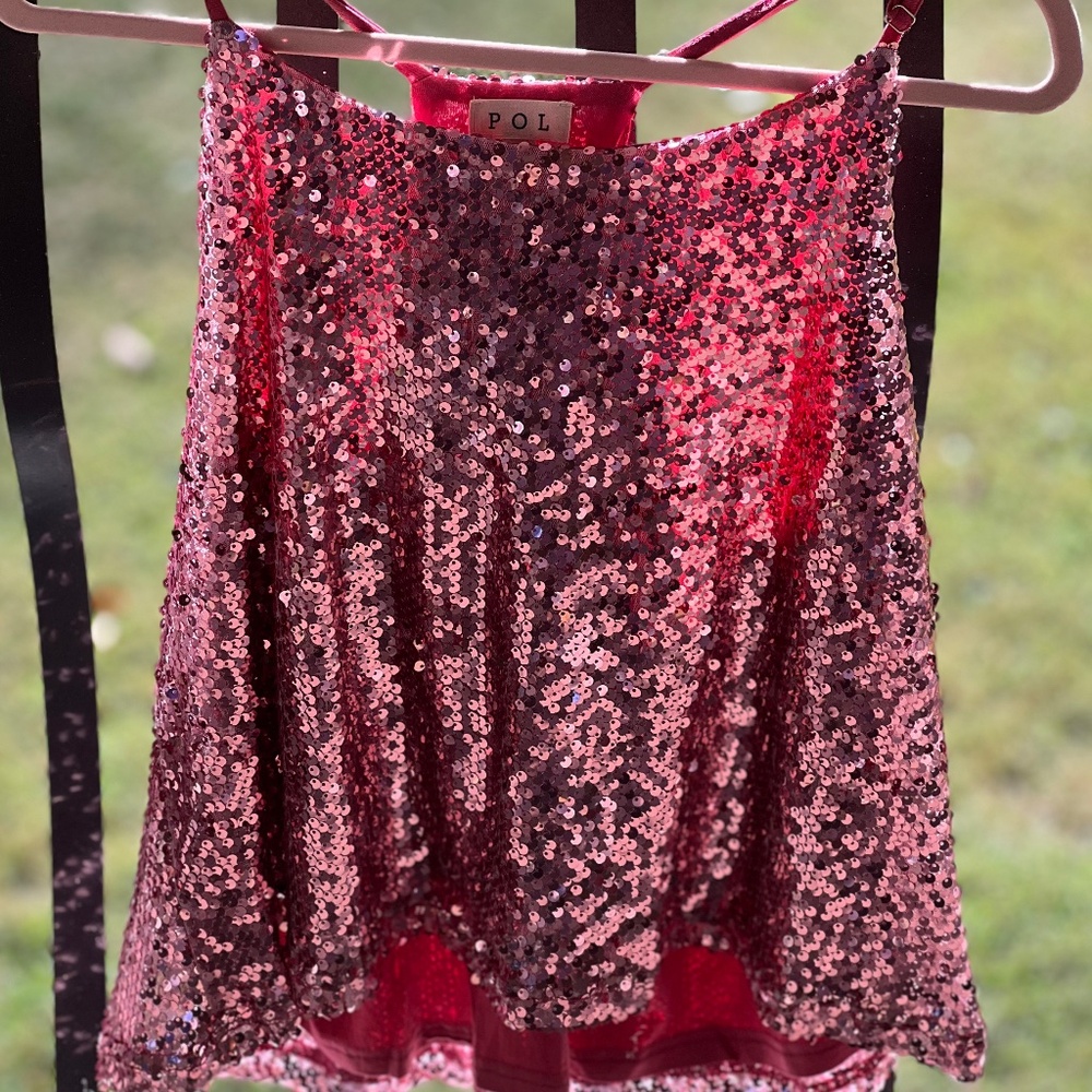 POL Pink Sparkly Sequin Top / Size L / NWOT